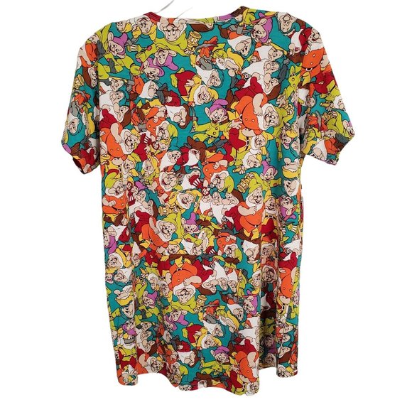 LuLaRoe X Disney Sz 14 Youth Top V-neck Pullover Fine Gauge Knit Stretch Dwarves - Picture 3 of 7